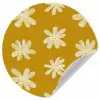 Bloem - Speels - Okergeel Wandcirkel behangsticker klein 186 -3d
