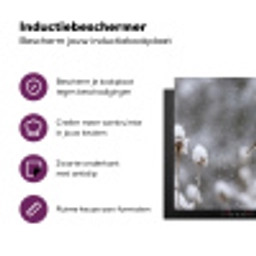 Roodborstje - Gedroogde bloem - Sneeuw - Winter - Vertederend Inductie beschermer vinyl 3mm klein -zzzzzzz-cc-usp