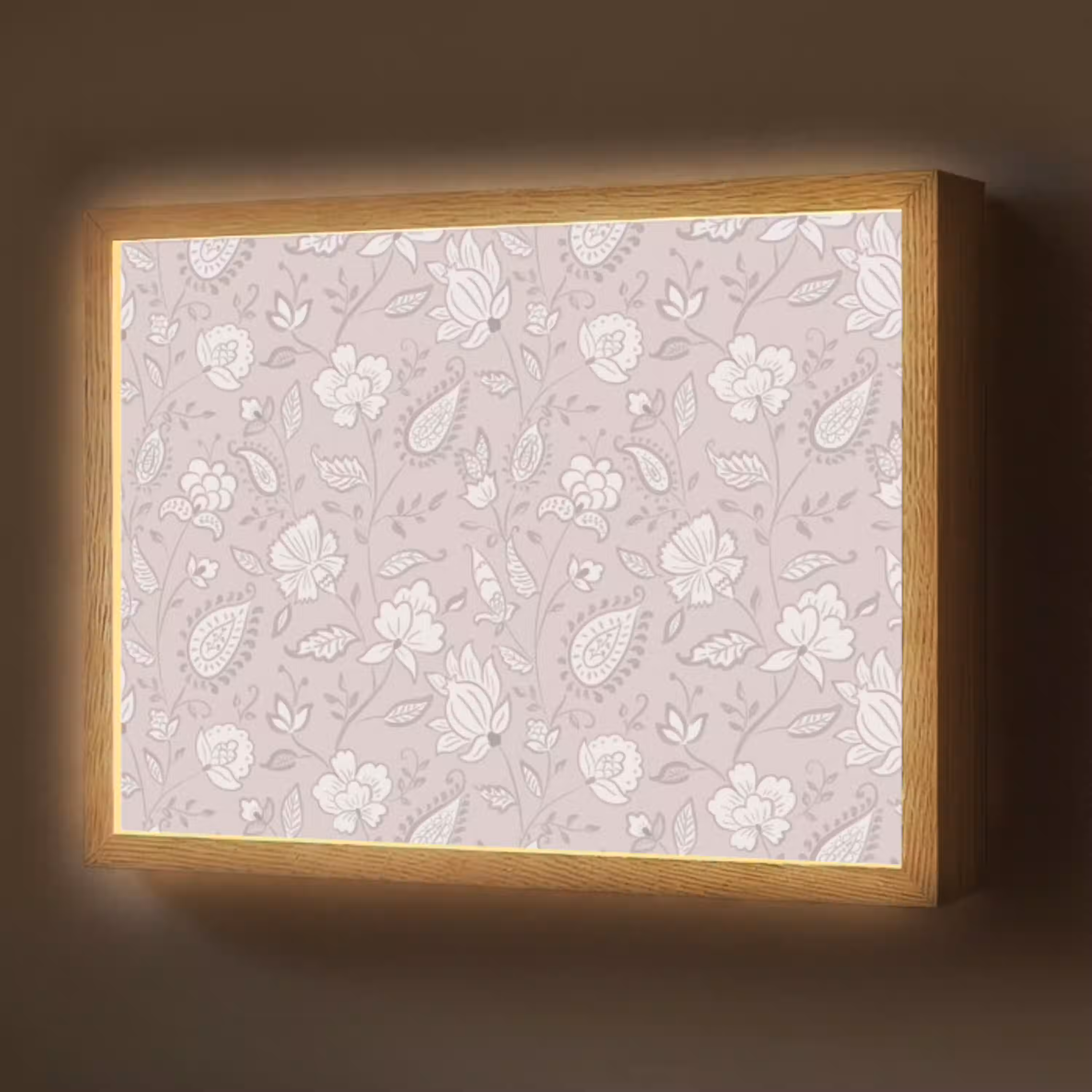 Bloemen - Getekend - Lavendel Light Box met batterij (Wandlamp) middel 907 -z3d_website