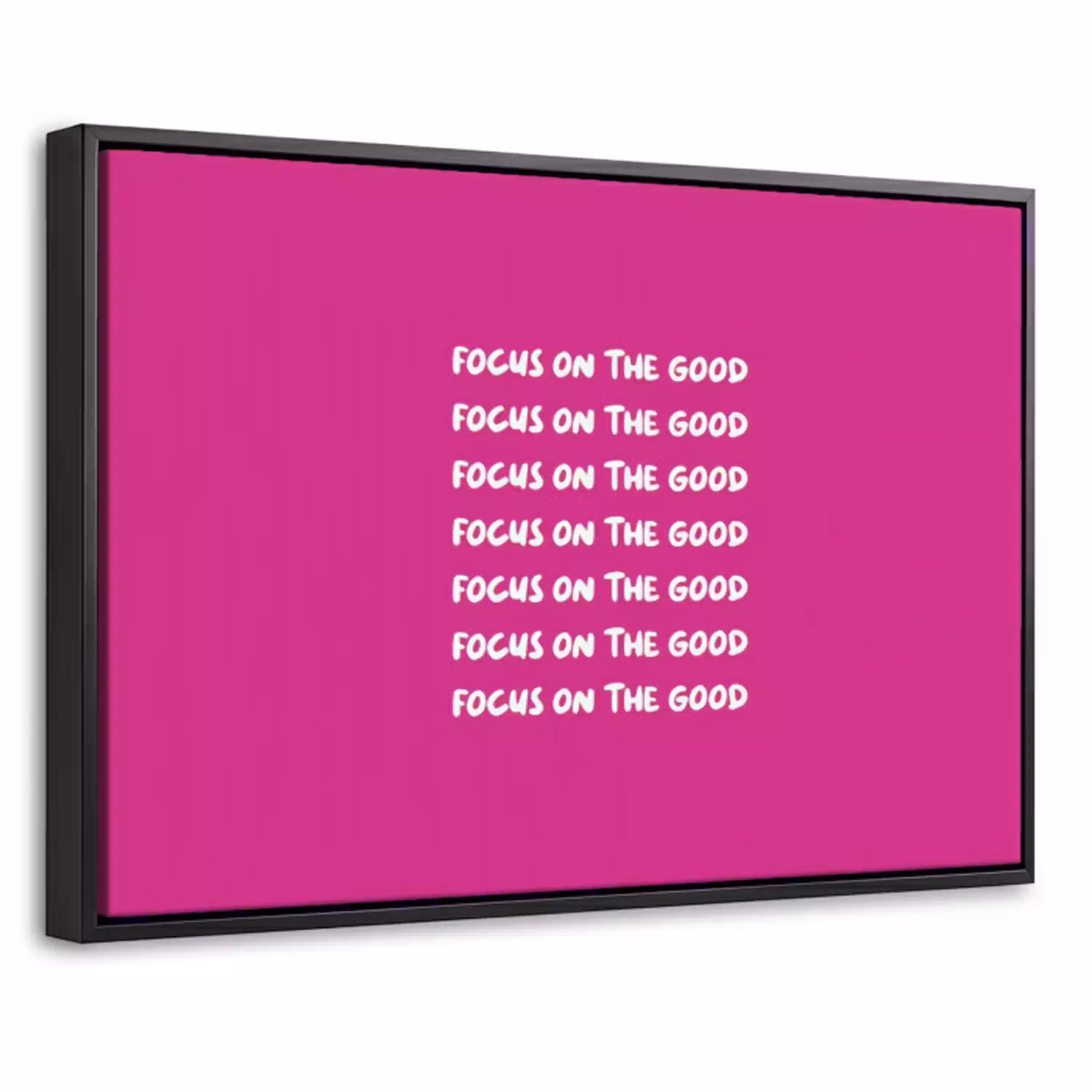 Focus on the good - Roze - wit Canvas met baklijst klein -threedimensional_3d_global