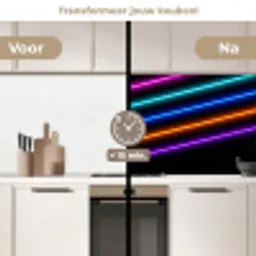 Esthetiek - Retro - Neon keuken achterwand 2 middel -voor-na2_NL