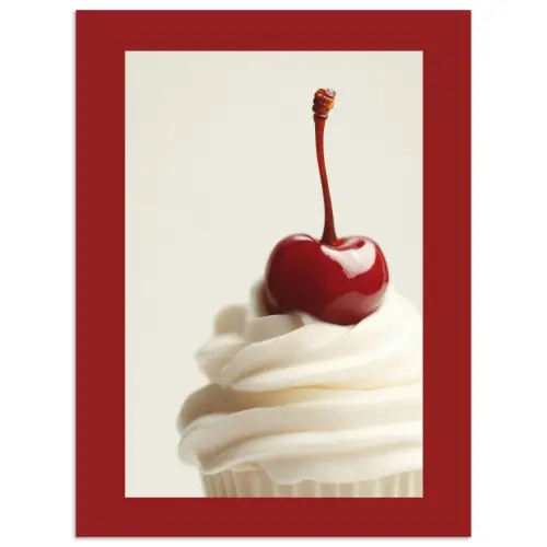 Cupcake - Kers - Rood poster papier klein -3d