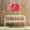 Tijger - Kimono - Planten - Roze Tuinposter op houten frame 2 cm dik klein -sfeer4