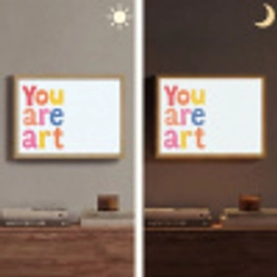 You are art - Kleurrijk - Grafisch Light Box met batterij (Wandlamp) middel -sfeer3