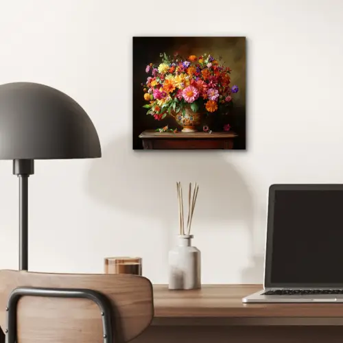 Kleuren - Boeket - Vaas - Hout aluminium wit klein -sfeer5