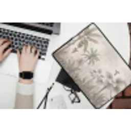 Jungle - Banenboom - Kolibrie - Beige laptophoes neopreen klein -bureau