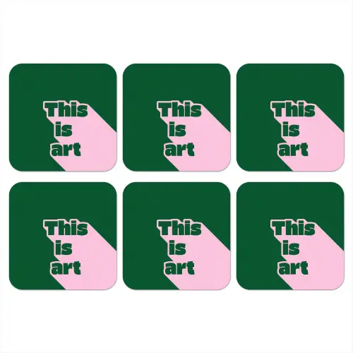 This is art - Schaduw - Roze onderzetter kurk middel -3d
