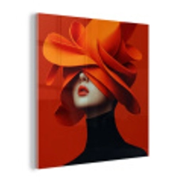 Oranje - Hoed - Vrouw plexiglas 5mm klein -z3d