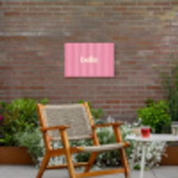 Roze - Gestreept - Belle Tuinposter op houten frame 2 cm dik klein -sfeer3