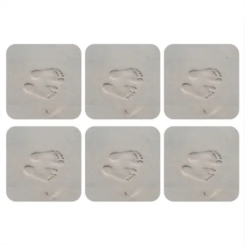 Voeten - Afdrukken - Zand onderzetter kurk middel -3d