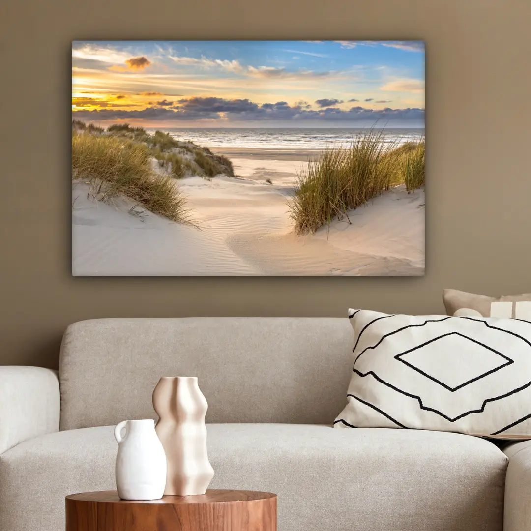 Strand foto op canvas