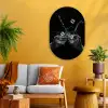 Whiskyglazen - Ijs - Spetters - Zwart Wandcirkel Ovaal Glas middel -sfeer4