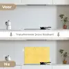 Frans - Citroen - Strepen - Wit - Geel keuken achterwand spatscherm klein 900 -voor_na_NL