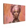 Kunst - Vrouw - Roze - Sieraden - Portret canvas 2cm klein -z3d