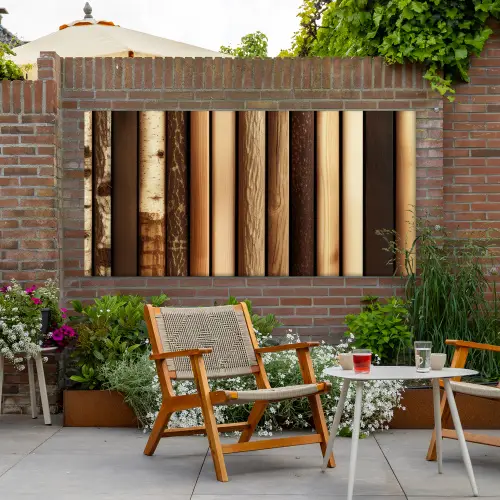 Hout - Planken - Natuurlijk Tuinposter op houten frame 2 cm dik xxl -sfeer3