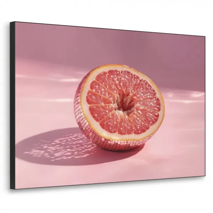 Grapefruit - Roze - Disco - Shiny Textielframe zwart klein -3d