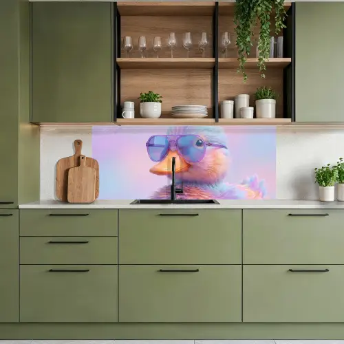 Eend - bril - Pastel keuken achterwand 2 middel -sfeer3