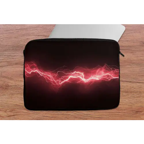 Gaming - Rood - Elektriciteit - Energie  - Lijn laptophoes neopreen klein -tafel