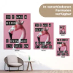 Flamingo - Roze - Vogel - Decoratie tuinposter los doek klein -Xsfeer9_DE