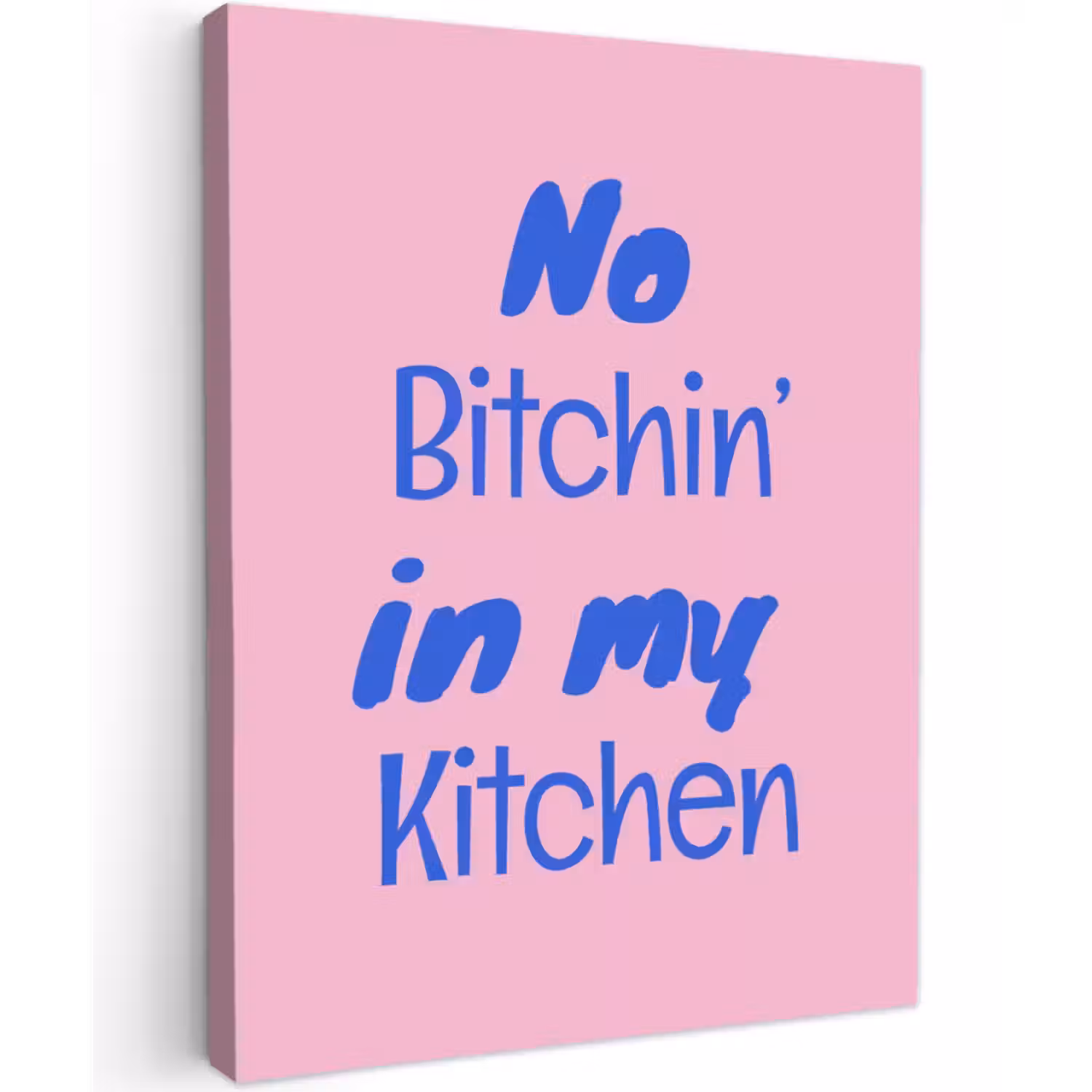 Canvas schilderij - Quote - Blauw - Lettertype - Keuken
