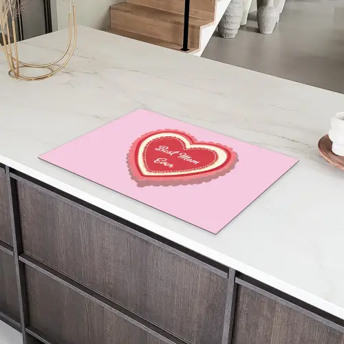 Tekst - Hartje - Moeder - Roze Inductie beschermer vinyl 3mm klein -sfeer8