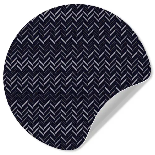 Plaid - Patroon - Visgraad - Blauw Wandcirkel behangsticker klein 186 -3d
