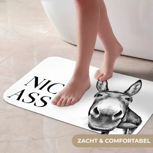Quote - Ezel - Dieren - Nice ass - Spreuken Badmat klein -USP_ZachtNL