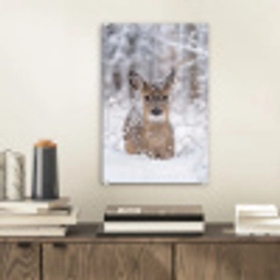 Hert - Sneeuw - Bos - Dieren - Vertederend plexiglas 5mm klein -sfeer1