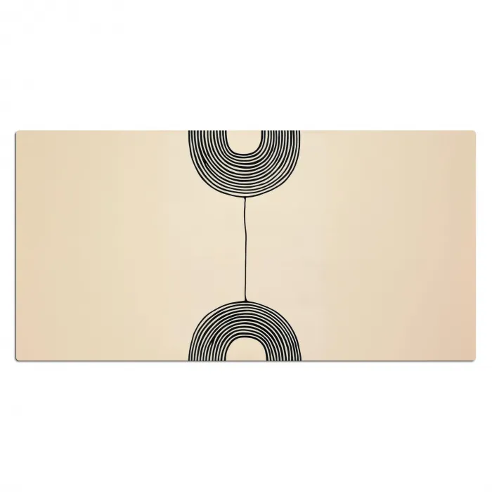 Geometrische bogen - Minimalistisch - Symmetrisch Muismat XXL klein -3d_leeg