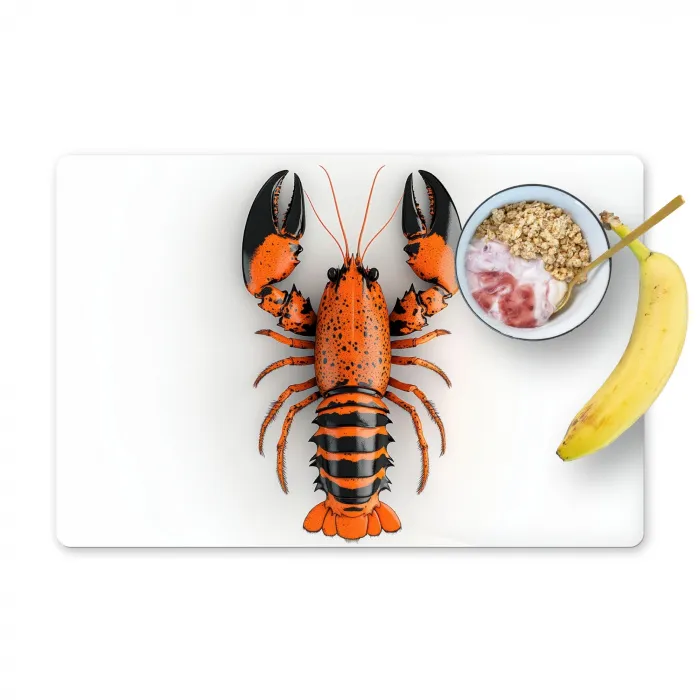 Kreeft - Zwart - Oranje - Wit - Uniek Placemat vinyl groot -zzzproduct_Kitchenyeah-website