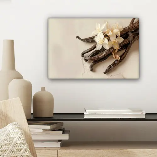 Vanille - Bloemen - Beige canvas 2cm klein -sfeer6