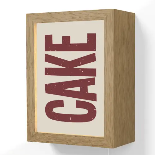 Red - Cake - Decoratie - Eten Light Box met kabel (Wandlamp) klein -3d