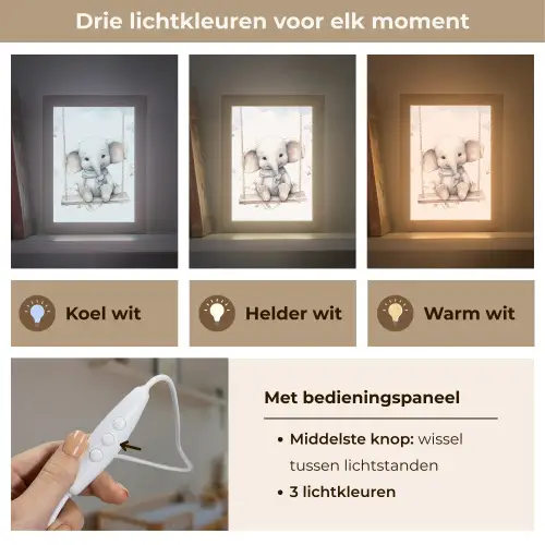 Olifant - Dier - Kinderen Light Box met kabel klein -USP_lichtkleurNL