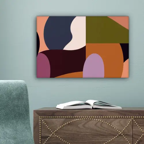 Vormen - Abstract - Kleuren - Vierkant canvas 2cm klein -sfeer4