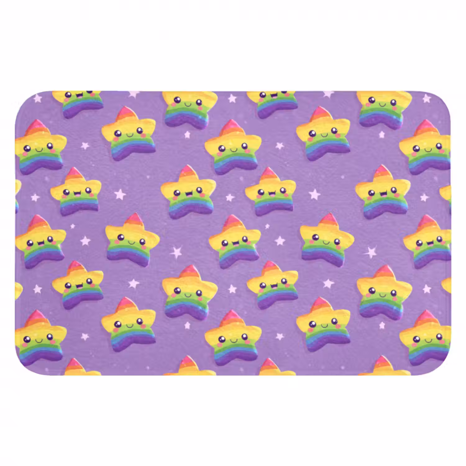 Badematte - Sterne - Regenbogen - Lila