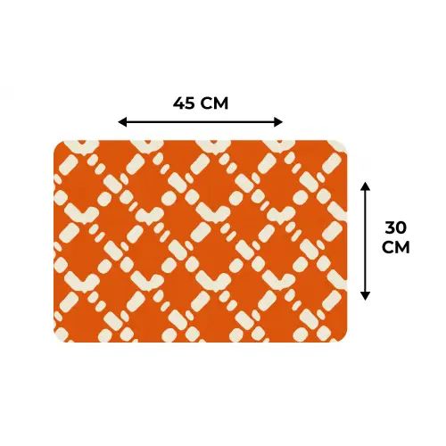 Oranje - Ruitpatroon - Wit Placemat vinyl groot 368 -specs