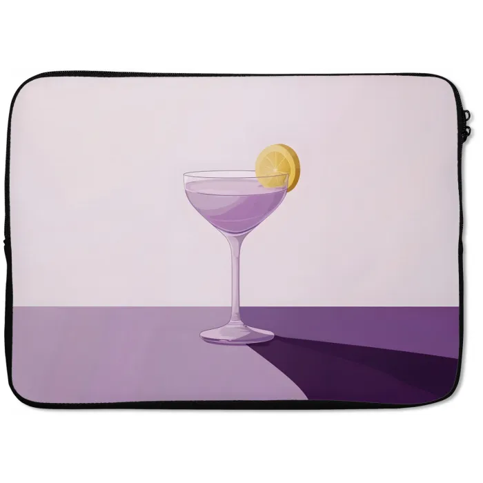 Cocktail - Paars - Minimalistisch - Citroen laptophoes neopreen klein -zkaufland3dotto