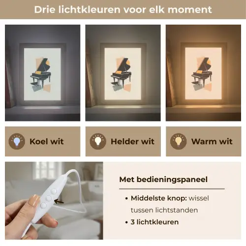 Vleugel - Zwart - Abstract - Illustratie Light Box met kabel (Tafellamp) klein -USP_lichtkleurNL
