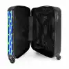 Blauw patroon op mintgroen NBS - Handbagage koffer - Kinderen Unisex middel -binnenkant