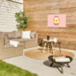 Brood - Illustratie - Quote - Roze Tuinposter op houten frame 2 cm dik klein -sfeer2