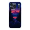 Auto - Donkere dennenbomen - Zonsondergang Telefoonhoesje iPhone 17 Pro klein -3d