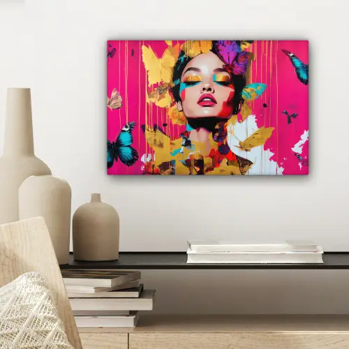 Vrouw - Abstract - Kleurrijk canvas 2cm klein -sfeer6