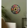 Explosie - Goud - Kleurrijk - Abstract Wandcirkel kunststof plaat 5mm dik klein -sfeer3