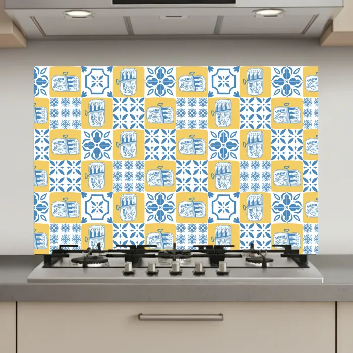 Zee - Geel - Blauw - Wit keuken achterwand spatscherm klein 900 -3d_website