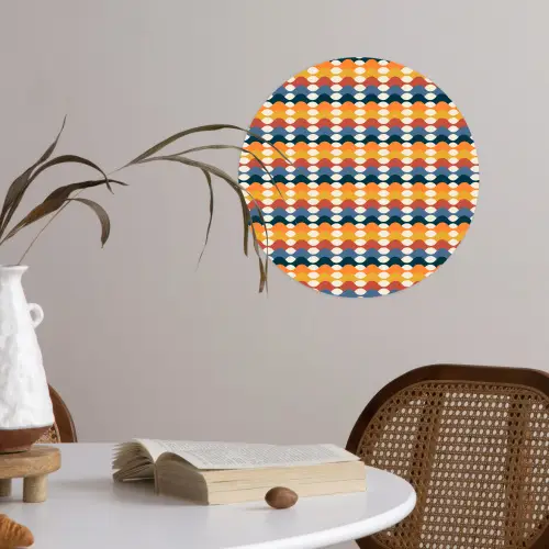 Retro - Disco - Golven Wandcirkel behangsticker klein 186 -sfeer3
