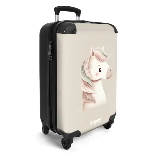 Eenhoorn in roze pastel kleuren NBS - Handbagage koffer - Volwassenen Unisex middel -productfoto_3d