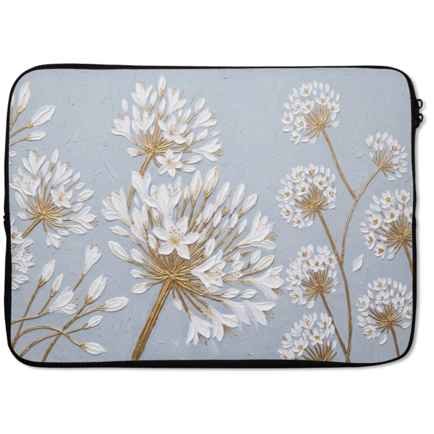 Illustratie - Bloemen - Blauw laptophoes neopreen klein -zkaufland3dotto