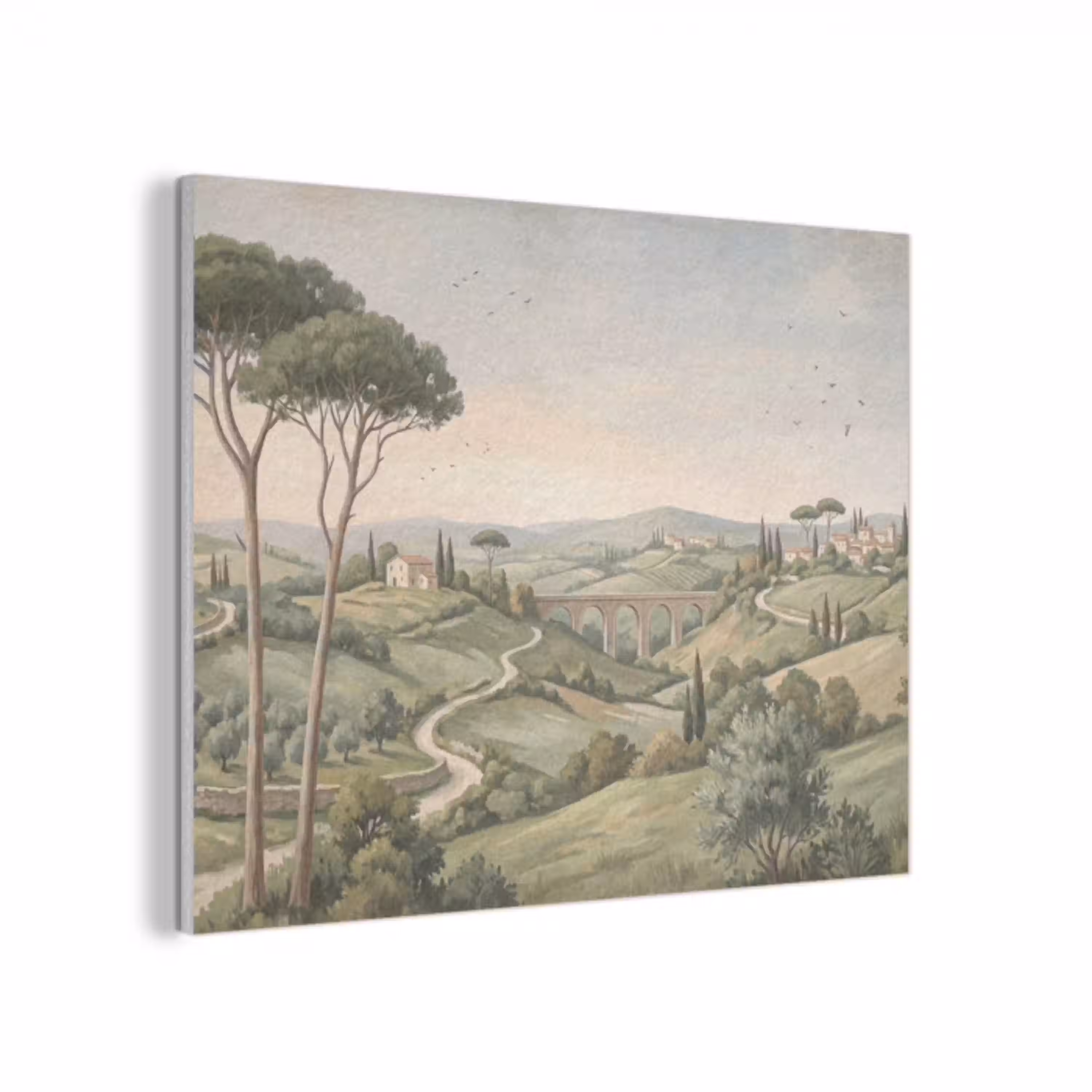 Landschap - Heuvels - Zandpad - Groen PET vilt klein -3d