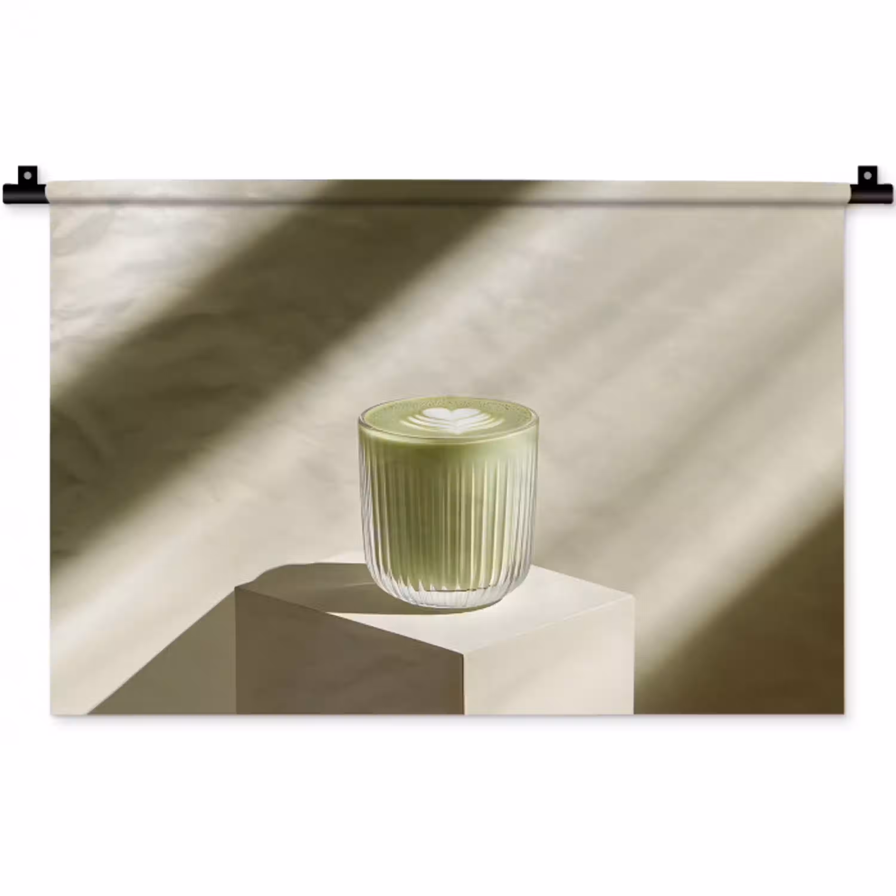Matcha - Glas - Groen - Minimalistisch Wandkleed katoen klein -zz3d