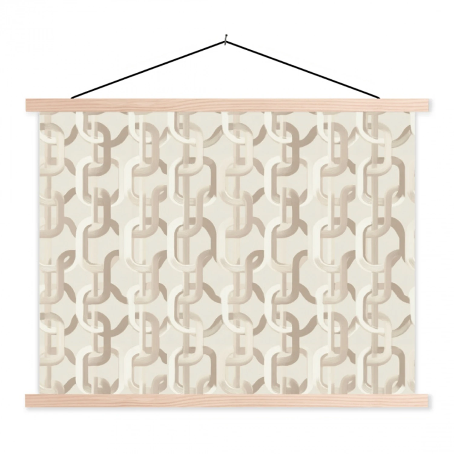 Motief - Abstract - Beige textielposter latten blank klein 122 -3d